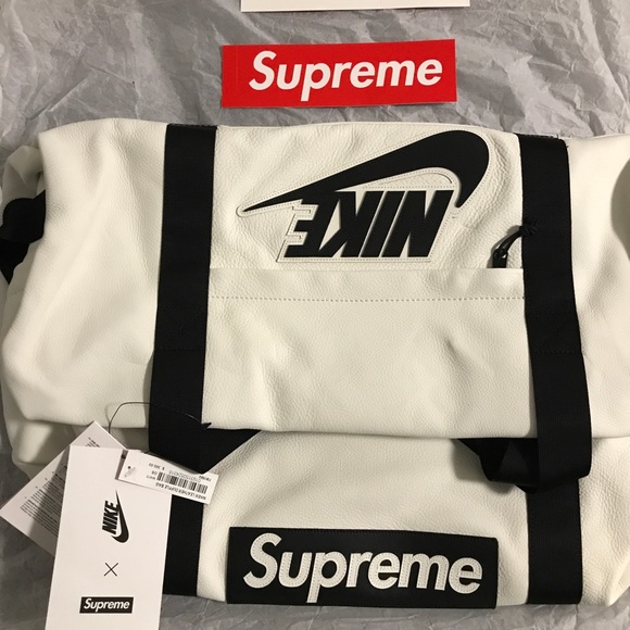 supreme nike leather duffle